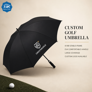 Wholesale Custom Logo <b>Large</b> Automatic Business Sunshade <b>Umbrella</b> 8K Ribs Black Rubber Straight Handle Iron Tube 120cm Golf Gifts - Product Image 1