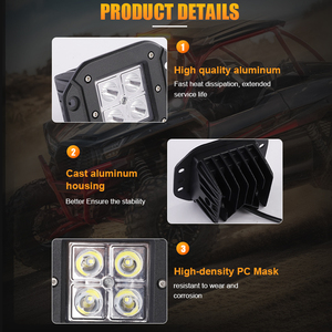 Nouveau design 3W carré tout-terrain auxiliaire camion antibrouillard 3 pouces 4.7 pouces LED feux de conduite IP67 étanche Super lumineux universel - Product Image 6