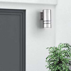 Luminaire mural cylindrique extérieur en acier inoxydable ETL, étanche, finition chromée, applique murale extérieure pour couloir - Product Image 2