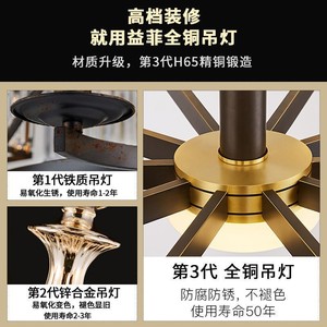 EYPHI All-Copper Chandelier <b>Led</b> Living Room <b>Light</b> New Chinese Style Ceiling Lamp For Home Villa Bedroom - Product Image 5