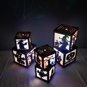 Nueva Lámpara de Cubo de Madera de Halloween, Luz LED, Adorno Luminoso, Calabaza, Fantasma, Bruja, Decoración para el Hogar, Suministros para Fiestas - Product Image 3