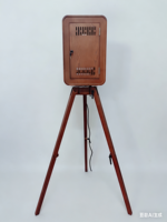 Photomaton vintage en bois avec haut-parleur intégré, coque pour appareil photo reflex numérique portable et support trépied en bois pour iPad pour mariage, fête ou événement