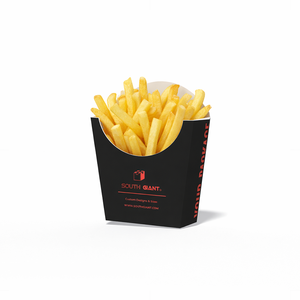 Caja para Papas Fritas de Papel Resistente al Aceite con Forro de PE Impreso Personalizado con Logotipo para Empaque de Restaurantes - Product Image 1