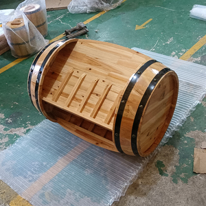 Classico legno orizzontale <span class=keywords><strong>a</strong></span> forma di <span class=keywords><strong>botte</strong></span> di rovere naturale porta espositore vino rosso per Party Mall supermercato uso 8 bottiglie di capacità - Product Image 6