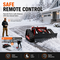 Tondeuse robotisée industrielle LiDAR télécommandée avec évitement intelligent des obstacles, moteur essence 225cc, puissance 1500W, et fonction déneigeuse