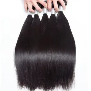 popular raw hair from india no tangle indian raw hair extensions , meche human no shedding straight hair thick end