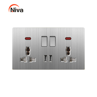 Enchufe Individual Moderno Personalizado de 220v-250v, Tomacorriente Universal, Interruptores de Luz de Pared para Hogar, Oficina, Hotel, Fácil Instalación