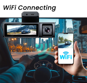 Triple <b>Camera</b> Dash <b>Camera</b> <b>Night</b> <b>Vision</b> IR Light Front Rear Cabin Recorder Type C Car DVR - Product Image 1