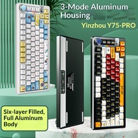 YINDIAO Y75Pro Kit de Teclado de 81 Teclas 75% de Aluminio CNC, Tri-Modo, Gasket, Hot Swappable, RGB para DIY
