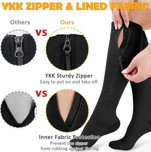 15-20mmHg <b>Knee</b> <b>High</b> Compression Stockings, Zipper Compression <b>Socks</b> for <b>Women</b> and Men - Product Image 5