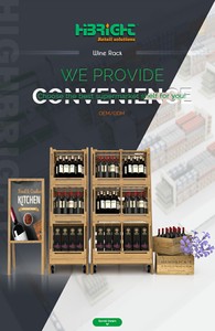 Highbright <b>Rustic</b> Wooden Wine Display Rack with Angled <b>Shelves</b> for Liquor Store & Retail Stores - Product Image 3