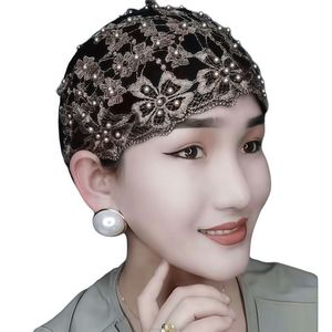 Wide-brimmed soft lace eco-friendly breathable Muslim elastic custom Islamic headscarf <b>hat</b> women suitable <b>for</b> all seasons - Product Image 3