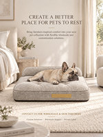 Coussin orthopédique rectangulaire pour chien avec appui-tête, canapé-lit en peluche solide pour animaux de compagnie, housse amovible et lavable, base antidérapante pour chiens et chats