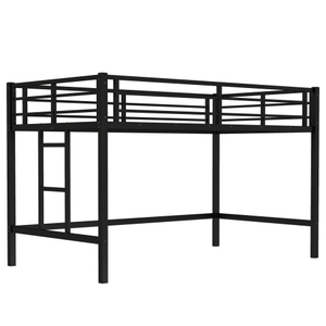 Lit mezzanine moderne et durable pour enfants avec étagères et rangement <span class=keywords><strong>en</strong></span> dessous, structure métallique robuste, taille double, pour hôtels et écoles - Product Image 5