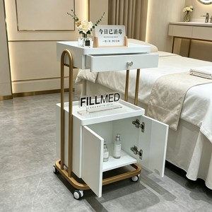 Chariot de Salon Minimaliste avec Cadre Métallique, Roues Universelles, Meuble de Rangement Facilement Déplaçable pour Salons de Beauté, Spas et Hôtels - Product Image 3