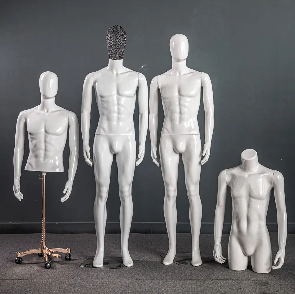 Half Upper Body Dress Form Plastic Muscle Male Torso Mannequin For Sale