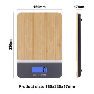 बांस प्लेटफॉर्म नए आगमन घर बांस डिजिटल रसोई पैमाने 5 किलोग्राम एलसीडी डिस्प्ले रसोई संतुलन - Product Image 3