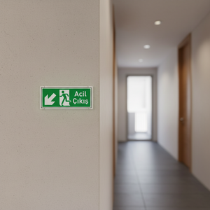 Señal de Salida de Emergencia con Flecha Izquierda, Luz LED Fotoluminiscente, 220V, Batería de Litio, para Uso en Interiores, Material de Acero y Acrílico - Product Image 3