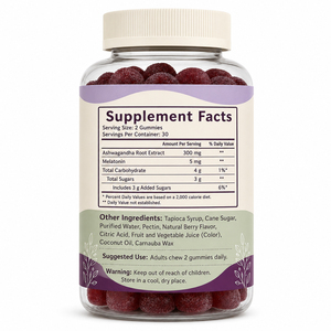 Hot Sales Vegan Liposomal <b>Bulk</b> Supplement 3mg 5mg10mg <b>Magnesium</b> L-theanine Melatonin Zinc Vitamin D3 Gummies Organic Low-Sugar - Product Image 6