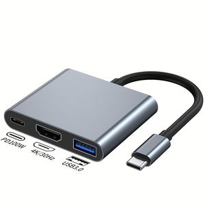 Quality 3 in 1 USB <b>C</b> to 4K HDTV with USB3.0 <b>Hub</b> USB <b>C</b> PD Charging for Macbook Pro for Game Console Series Other Devices - Product Image 1