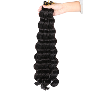 Deep Wave 32-Inch Bohemian Curly Crochet <b>Braid</b> <b>Hair</b> <b>Extension</b> Synthetic High Temperature Fiber Single Weft Boho <b>Braids</b> - Product Image 4
