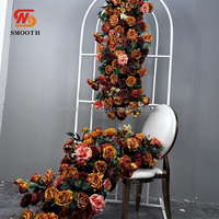 Guirlande de fleurs d'automne de luxe lisse de 4 pieds, 5 pieds, 6 pieds, 7 pieds, chemin de table de mariage d'automne, chemin de table de Thanksgiving, décoration