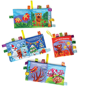 Apprenez sur les saisons – Lot de 4 livres en tissu pour bébés avec illustrations ludiques, pages froissées et personnages adorables pour bébés de 24 mois - Product Image 2