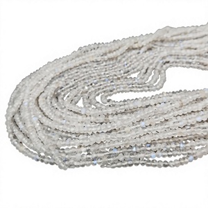 Perles micro-facettées rondes en pierre de lune arc-en-ciel naturelle blanche Eminent Jewel de 3 mm, 13 pouces de long, vendues par brin - Product Image 1