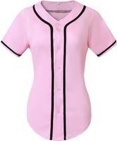 Vente en gros de chemises de baseball pour femmes de couleur unie logo personnalisé uniforme de baseball à manches courtes vierge logo personnalisé maillot de baseball