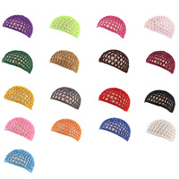 Bonnet en maille crochetée en rayonne épaisse pour femme, couvre-chignon court, ornement pour dormir