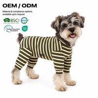 Combinaison tricotée quatre pattes pour chien, unie, en mélange de polyester premium, tailles XXS-XXL (1,5-13 kg), pour intérieur et extérieur, personnalisable OEM ODM