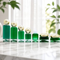 Botol Pompa Lotion Perawatan Kulit Kaca Bening 30ml 100ml 120ml, Wadah Krim Kosong 30g 50g Dasar Tebal dengan Tutup Bulat