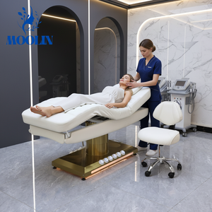 Moolin Aesthetics - Lit de beauté électrique à 3 moteurs réglables pour <span class=keywords><strong>cils</strong></span> et visage, avec commande au pied et LED, idéal pour spa et salon - Product Image 2
