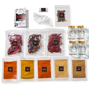 Kit DIY para Salsas Picantes: Incluye 4 Tarros <span class=keywords><strong>de</strong></span> Papel Reutilizables con Diferentes Formas, 2 Embudos, Guantes, Recetario y Utensilios Modernos para Hacer Salsas Caseras - Product Image 2