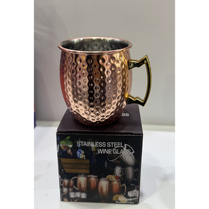 Taza de Café/Té de Acero Inoxidable 304 con Patrón de Martillo, Asa, Taza Creativa para Cerveza, Taza para Bebidas Frías - Product Image 1