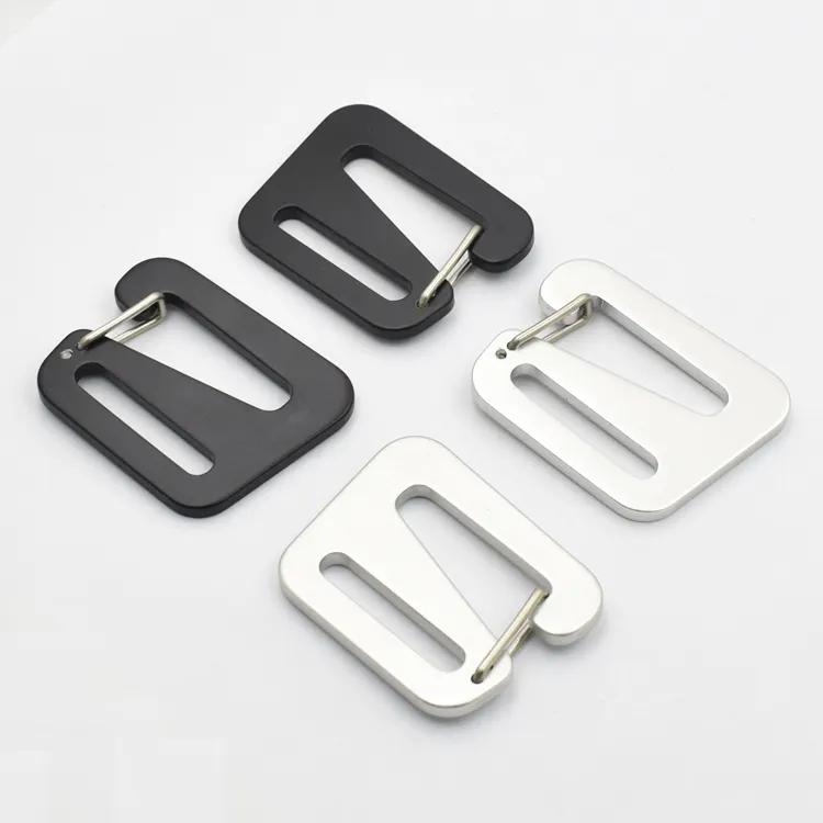 custom snap aluminum webbing buckles adjustable spring buckle for belt