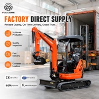 Mini-excavatrice FULCORE à livraison rapide pour le nettoyage des étangs et les travaux de tranchées routières, avec moteur Kubota et chenilles