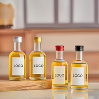 Bouteille en Verre Mini-Alcool 50 ml Vide pour Vodka Whisky Spiritueux Vin avec Bouchon à Vis Fournisseur OEM Logo Personnalisé