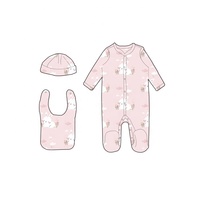 Conjuntos de Ropa de Pascua para Bebés Recién Nacidos 2026, Juego de 3 Piezas: Mameluco, Gorro y Baberos para Bebé, Body para Recién Nacido