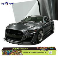 Film de protection de peinture auto-cicatrisant en PET PPF noir brillant effet fibre de carbone pour carrosserie automobile, film de protection de changement de couleur