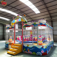 Balle de pulvérisation rotative Happy Spray Ball pour manège, en PRF, direct usine, pour aire de jeux extérieure, avec filet de sécurité et éclairage LED