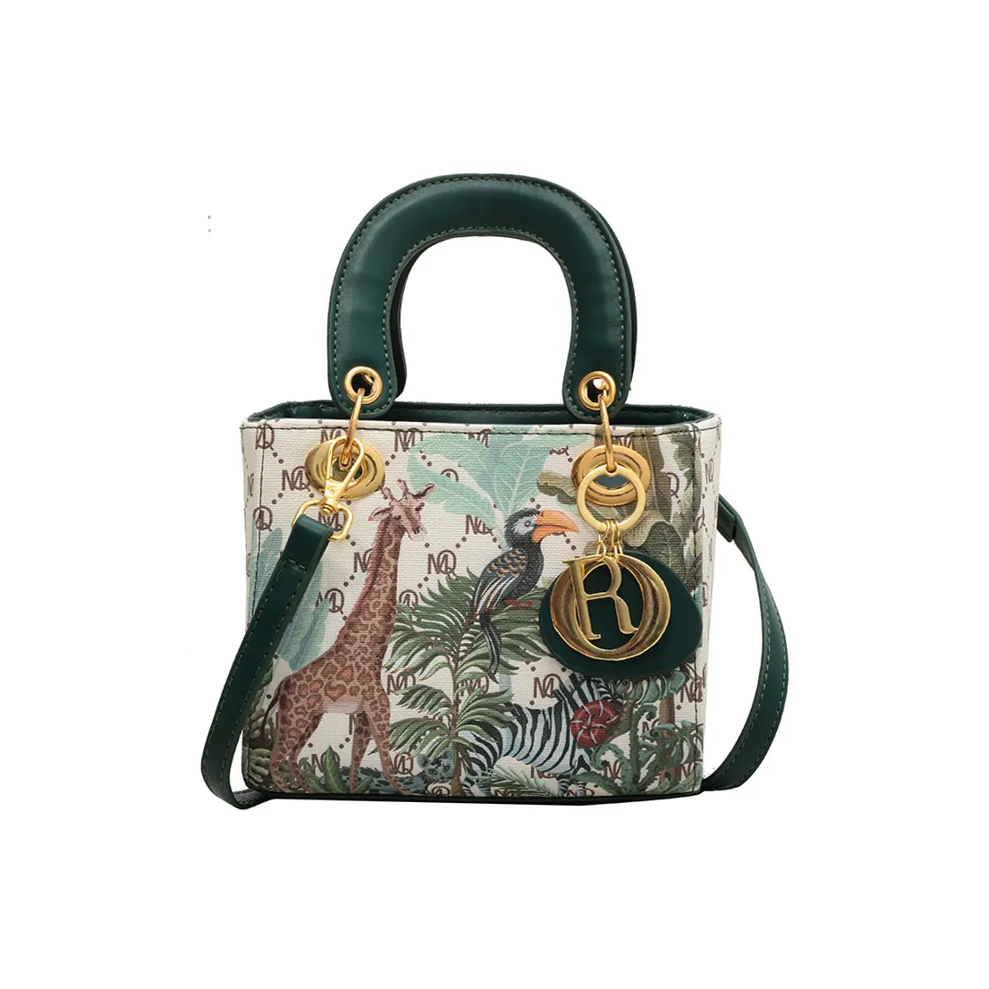Hot Selling Delicate Female Messenger Bag Botany Animals Pattern Ladies Handbags Green Fashion Designer Crossbody Bag Luxury