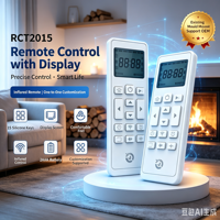 Télécommande IR intelligente RCT2015 compatible avec les écrans de logo personnalisés, pour lampes de culture, cheminées, ventilateurs, fonctionne avec 2 piles AAA