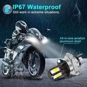 Faro LED para Motocicleta, Bombillas BA20D H6 H4, 6000K Blanco, 12V 1200LM, Luz Alta y Baja para Posición Delantera, 12 Moto - Product Image 5