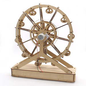 Rueda de la fortuna de madera M2, kit de ciencia DIY, modelo educativo para niños, juguete de aprendizaje STEM, forma geométrica, ensamblaje manual - Product Image 4