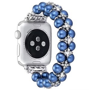 <span class=keywords><strong>Bracelet</strong></span> en perles pour <span class=keywords><strong>Apple</strong></span> <span class=keywords><strong>Watch</strong></span>, <span class=keywords><strong>bracelet</strong></span> élastique en acier pour femmes, <span class=keywords><strong>bijoux</strong></span> en perles, <span class=keywords><strong>bracelet</strong></span> pour iWatch séries 7, 6, SE, 5, 4, 3, 8 Ultra 49 mm - Product Image 1