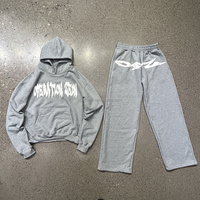 Logo personnalisé des fabricants 420 Gsm coton lourd surdimensionné impression 3D bouffante ensemble sweat à capuche et pantalon de survêtement pour hommes