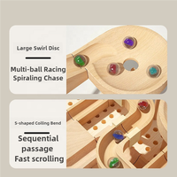 Carrera de mármol de madera para niños, juguetes de bloques de construcción de madera y juego de construcción, juguetes educativos de aprendizaje temprano para bebés pequeños