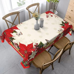 Juniissl 60x90 pulgadas Navidad rectángulo lavable mantel decorativo cubierta de mesa para fiesta Picnic cocina uso - Product Image 5