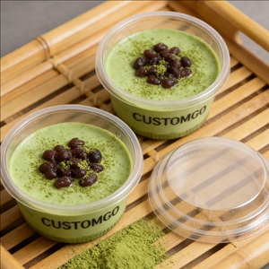 Gobelets en plastique PET transparents pour desserts, 24 oz et 9 oz, avec couvercles - Product Image 1